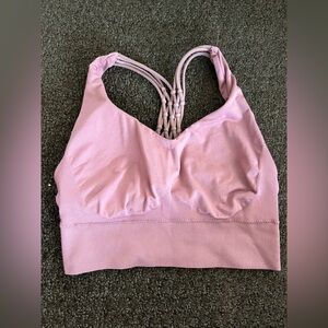 Pink Strappy Sports Bra
